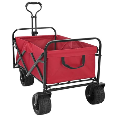 Vidaxl vouwbare handtrolley rood 89 x 63 x 96 cm staal en oxford stof