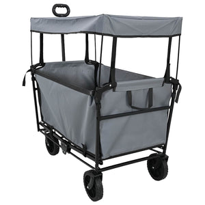 Vidaxl vouwbare handtrolley grijs 105 x 56.5 x 116 cm oxford stof