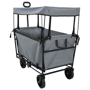 Vidaxl vouwbare handtrolley grijs 105 x 56.5 x 116 cm oxford stof