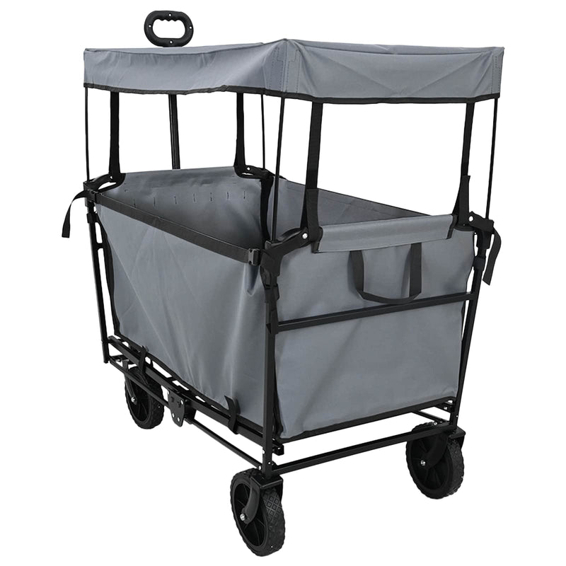 ギャラリービューアに画像をロードする, Vidaxl vouwbare handtrolley grijs 105 x 56.5 x 116 cm oxford stof
