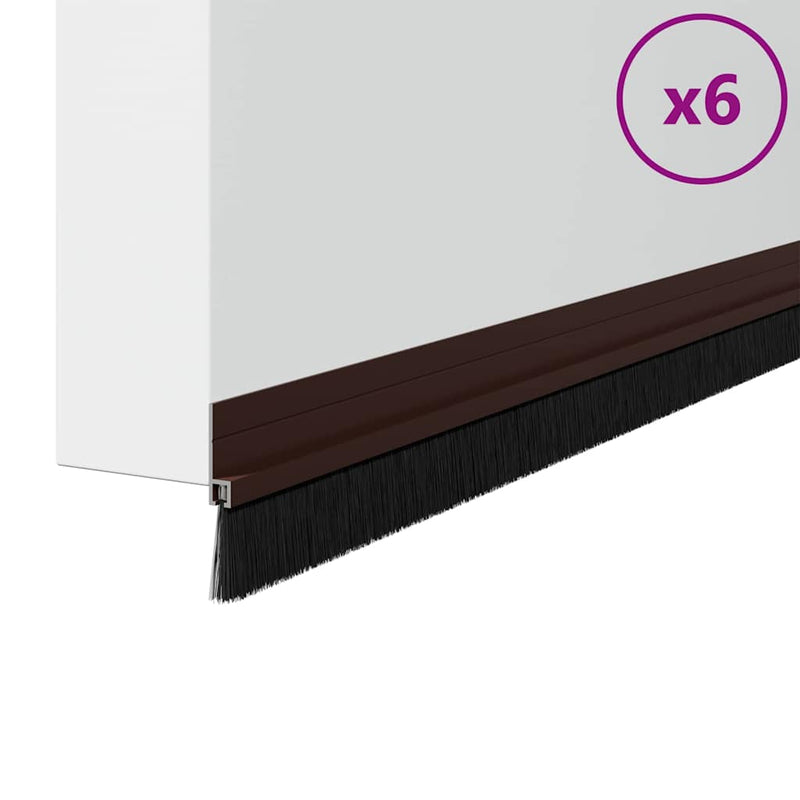 Afbeelding laden in galerijviewer, Vidaxl zelfklevende deurborstels 6 pcs bruin 100 cm aluminium legering
