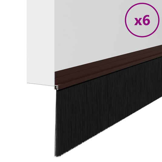 Vidaxl zelfklevende deurborstels 6 pcs bruin 100 cm aluminium legering