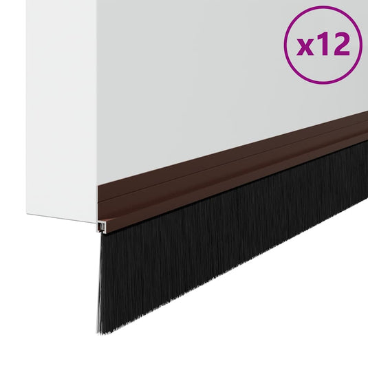 Vidaxl zelfklevende deurborstels 12 pcs bruin 100 cm