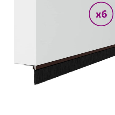 Vidaxl zelfklevende deurborstels 6 pcs bruin 100 cm aluminium legering