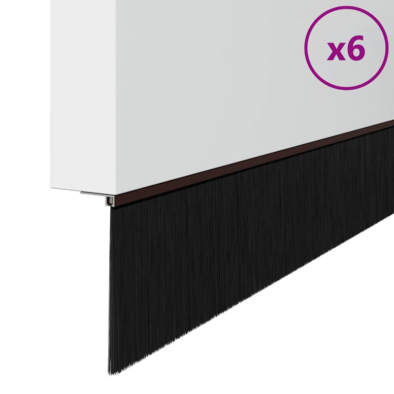 Afbeelding laden in galerijviewer, Vidaxl schroefbare deurborstelafsluitingen 6 pcs bruin 100 cm
