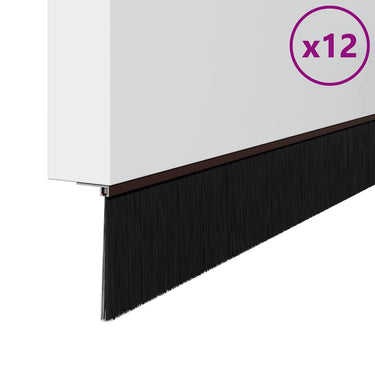 Vidaxl schroefbare deurborstelafsluitingen 12 pcs bruin 100 cm