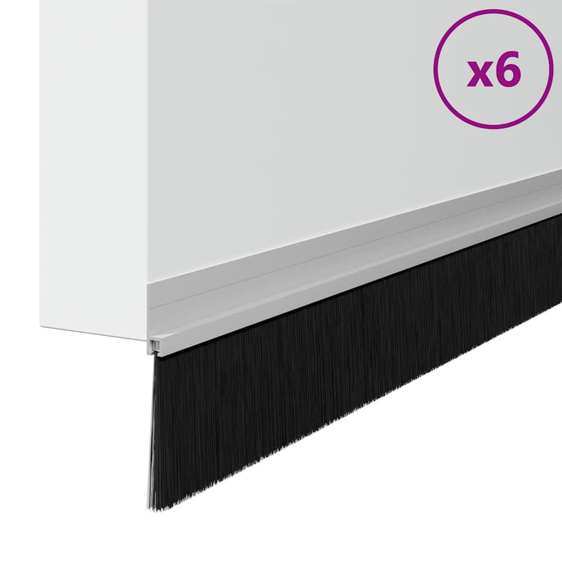 Afbeelding laden in galerijviewer, Vidaxl zelfklevende deurborstels 6 pcs zilver 100 cm
