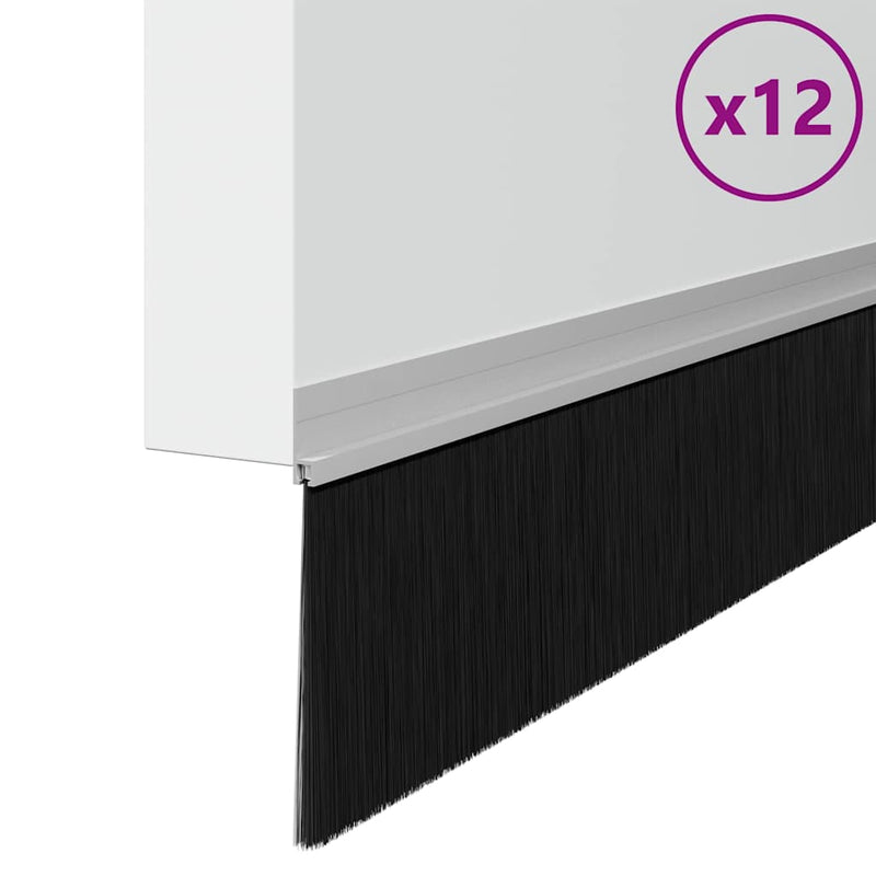 Afbeelding laden in galerijviewer, Vidaxl zelfklevende deurborstels 12 pcs zilver 100 cm
