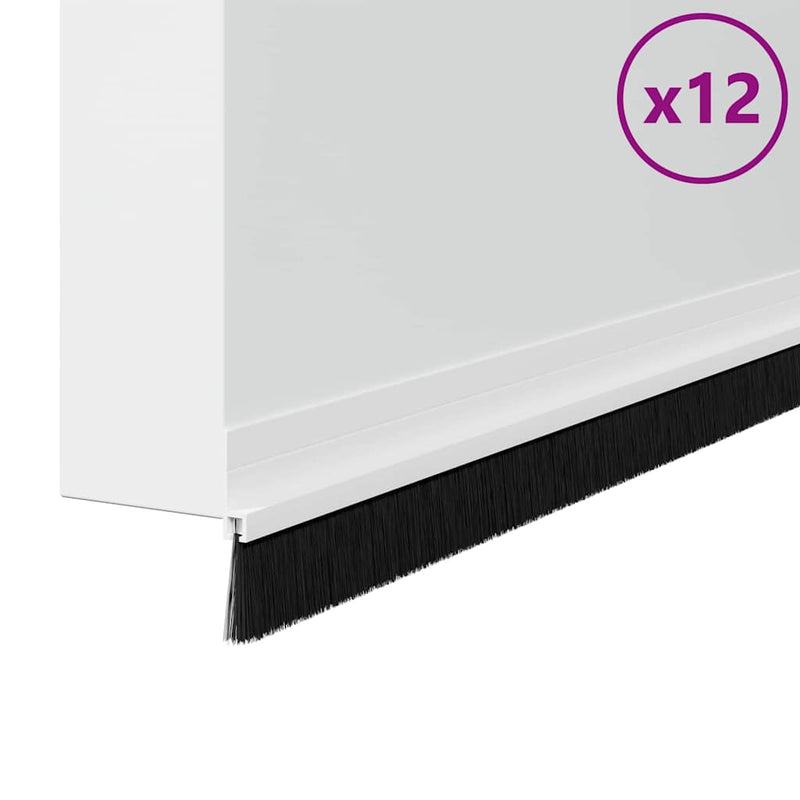 Chargez l'image dans la visionneuse de la galerie, Vidaxl zelfklevende deurborstels 12 pcs wit 100 cm aluminium legering
