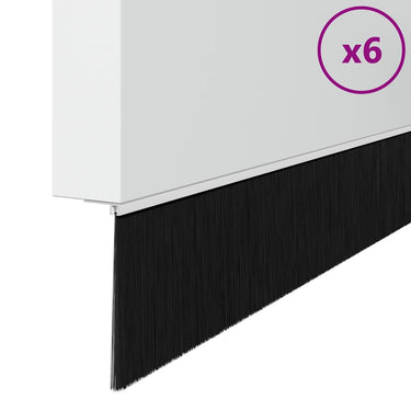 Vidaxl zelfklevende deurborstels 6 pcs wit 100 cm aluminium legering