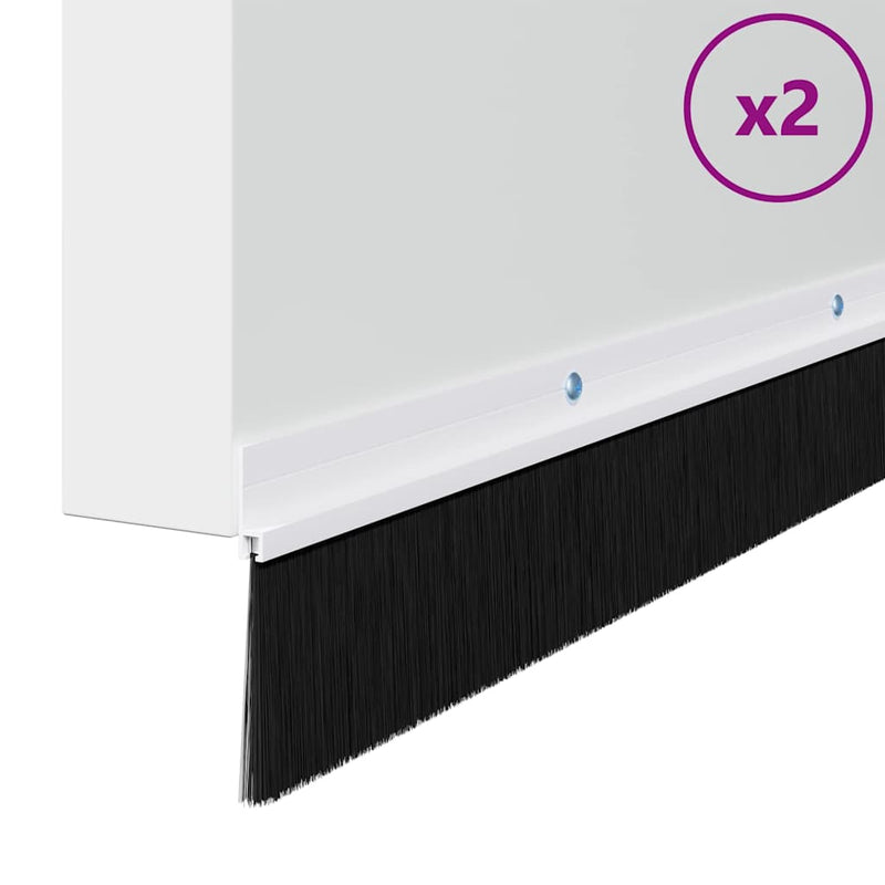 Afbeelding laden in galerijviewer, Vidaxl schroefbare deurborstelafsluitingen 2 pcs wit 100 cm
