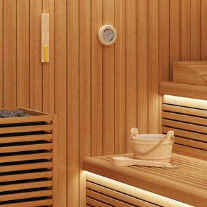 Vidaxl sauna accessoire set 4 pcs bruin massief vurenhout en hennep