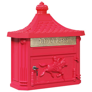Vidaxl wandgemonteerde brievenbus met opslag rood 40,5 x 16 x 45 cm