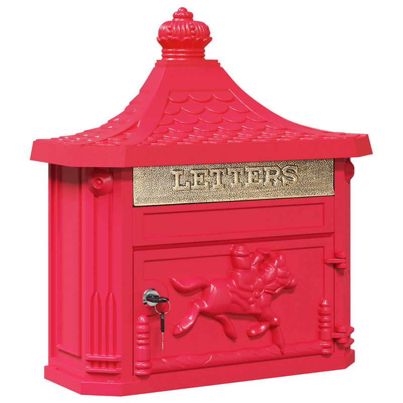 ギャラリービューアに画像をロードする, Vidaxl wandgemonteerde brievenbus met opslag rood 40,5 x 16 x 45 cm
