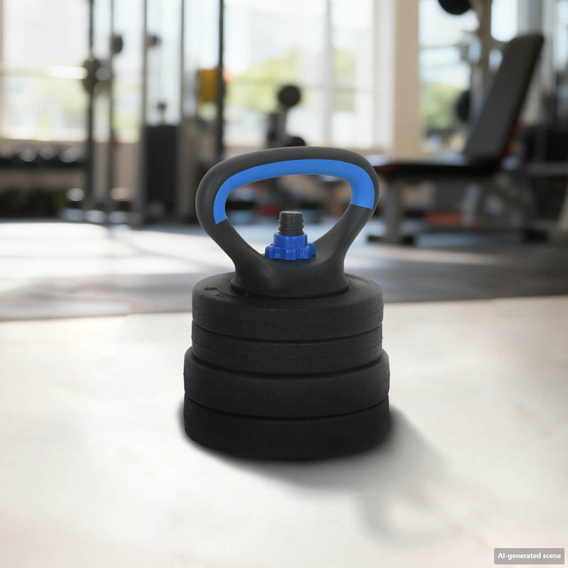 Chargez l'image dans la visionneuse de la galerie, Vidaxl 2-in-1 halter-barbell set 30kg zwart en blauw
