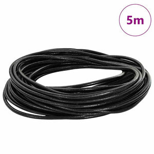 Vidaxl leren koord zwart ø2,5 mm x 5 m leer