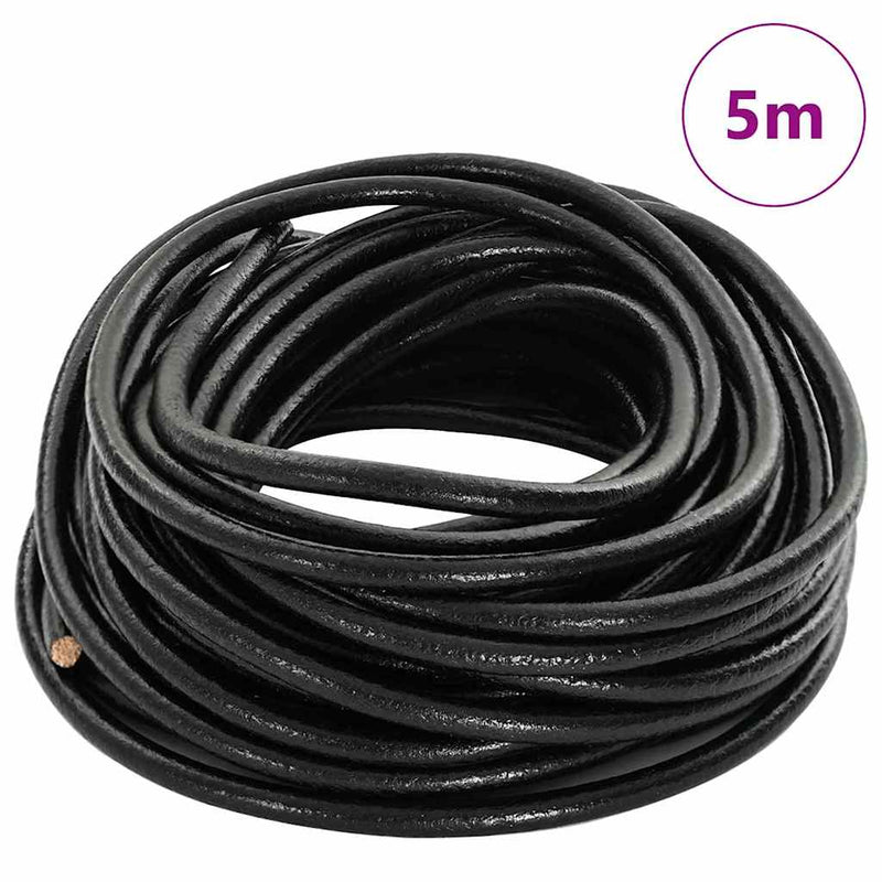ギャラリービューアに画像をロードする, Vidaxl leren koord zwart ø4 mm x 5 m leer
