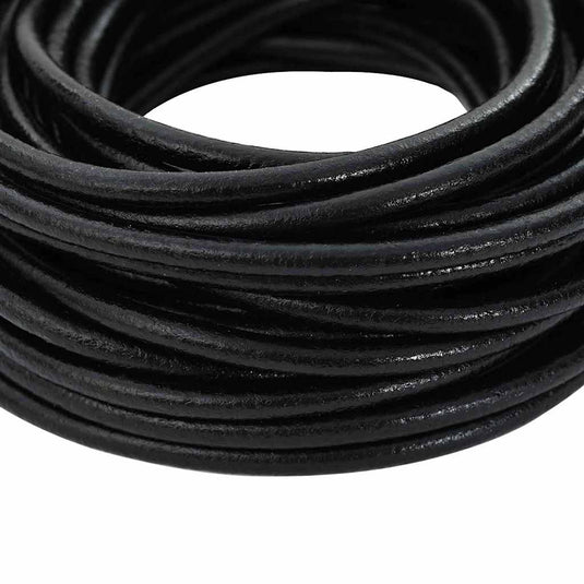 Vidaxl leren koord zwart ø4 mm x 10 m leer