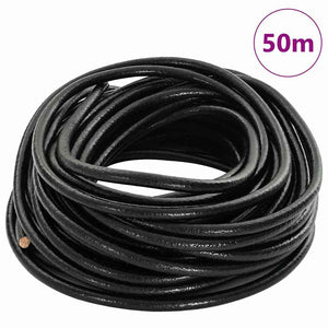 Vidaxl leren koord zwart ø5 mm x 50 m leer