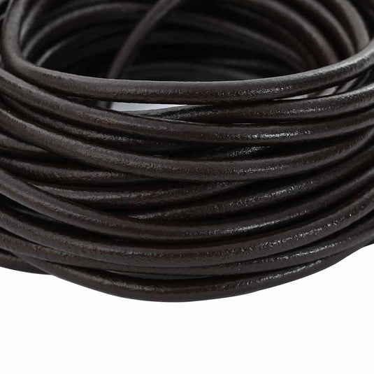 Vidaxl leren koord donkerbruin ø5 mm x 10 m leer
