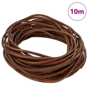 Vidaxl leren koord licht bruin ø2,5 mm x 10 m leer
