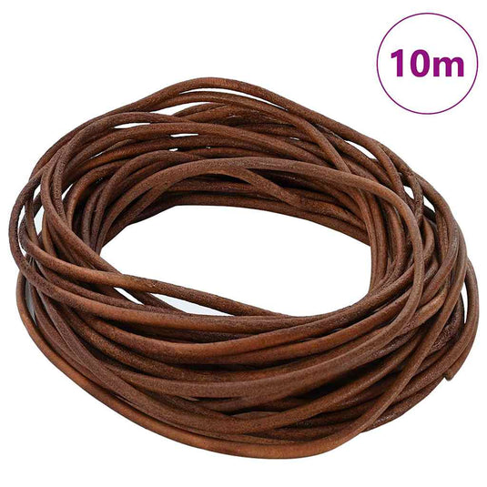 Vidaxl leren koord licht bruin ø2,5 mm x 10 m leer