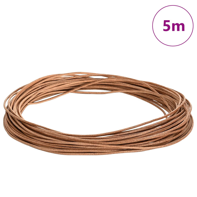 ギャラリービューアに画像をロードする, Vidaxl leren koord 1 bruin ø2 mm x 5 m leer
