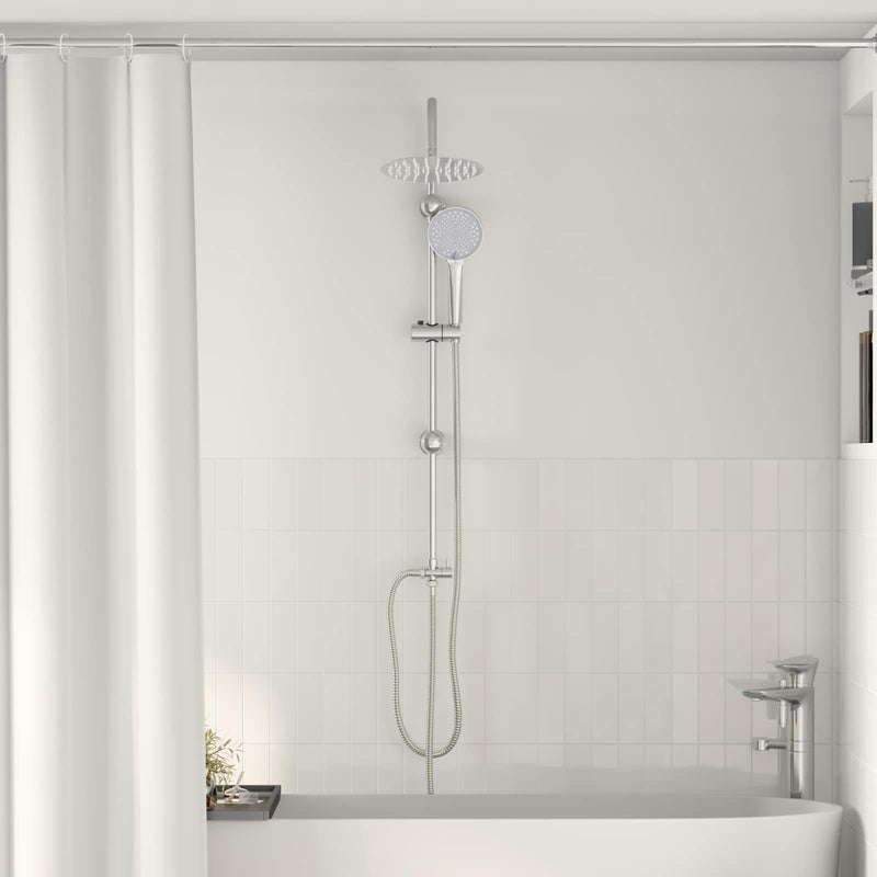 Afbeelding laden in galerijviewer, Vidaxl doucheset zilver 47 x 20 x 95 cm roestvrij staal

