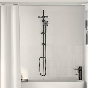 Vidaxl doucheset zwart 47 x 20 x 95 cm roestvrij staal