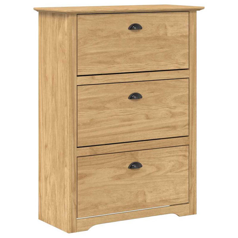 Afbeelding laden in galerijviewer, Vidaxl schoenenrek bodo honingbruin 80 x 35 x 118 cm bewerkt hout
