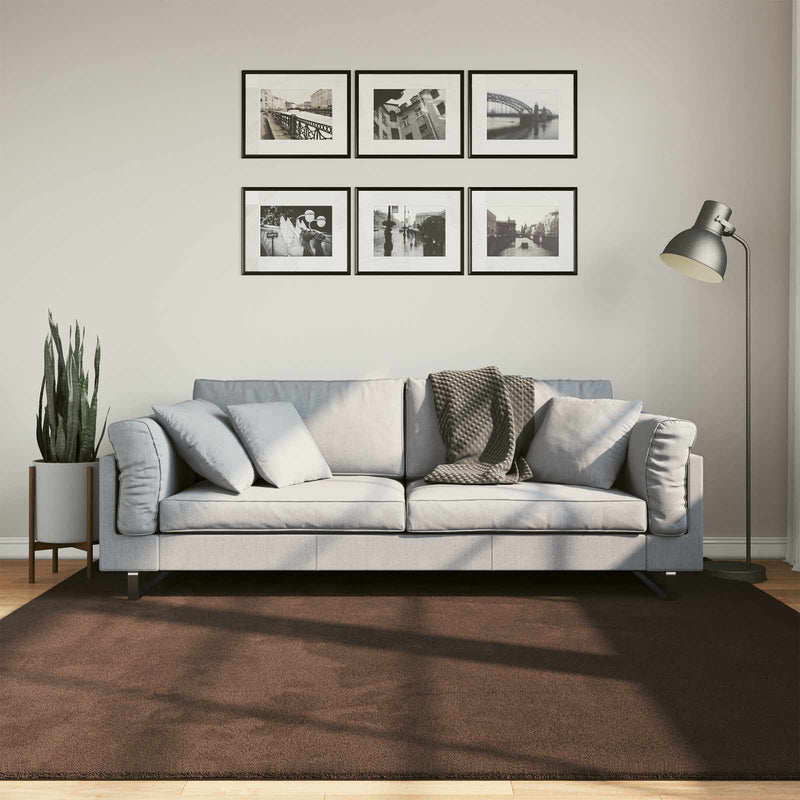 Afbeelding laden in galerijviewer, Vidaxl vloerkleden vierkant huarte bruin 200 x 200 cm polyester
