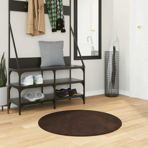 Vidaxl vloerkleden rond huarte bruin ø 80 cm polyester