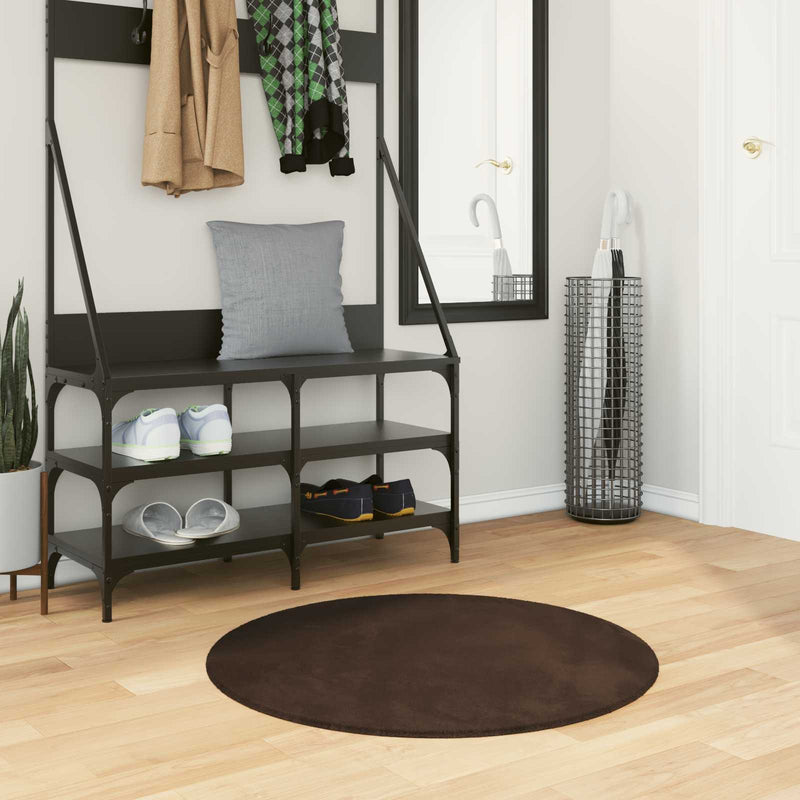 Afbeelding laden in galerijviewer, Vidaxl vloerkleden rond huarte bruin ø 80 cm polyester

