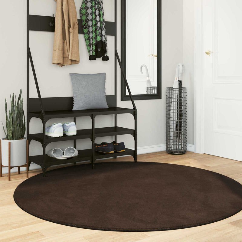 ギャラリービューアに画像をロードする, Vidaxl vloerkleden rond huarte bruin ø 160 cm polyester
