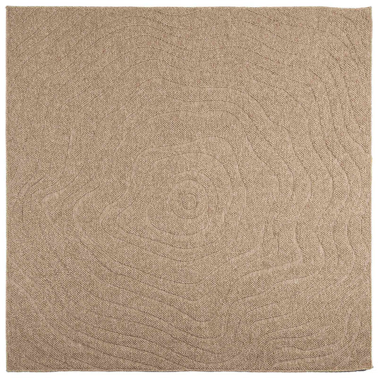Vidaxl vloerkleden moiré vierkant huarte naturel 120 x 120 cm