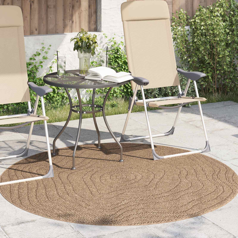 ギャラリービューアに画像をロードする, Vidaxl vloerkleden rond moiré huarte naturel ø 200 cm polyester
