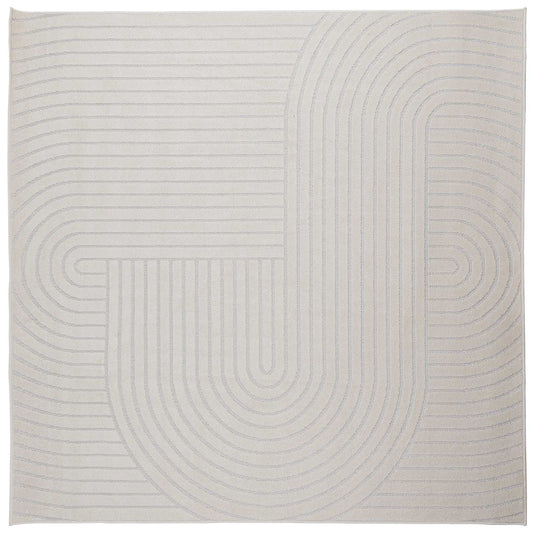 Vidaxl vloerkleden vierkant huarte crème 120 x 120 cm polyester