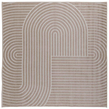 Vidaxl vloerkleden vierkant huarte beige 120 x 120 cm polyester