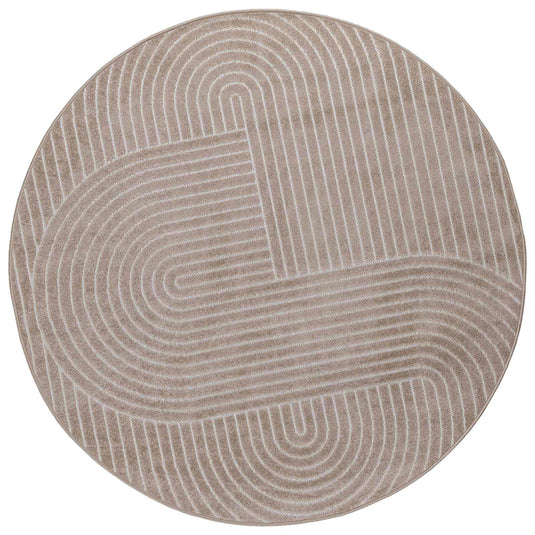 Vidaxl vloerkleden rond huarte beige ø 160 cm polyester