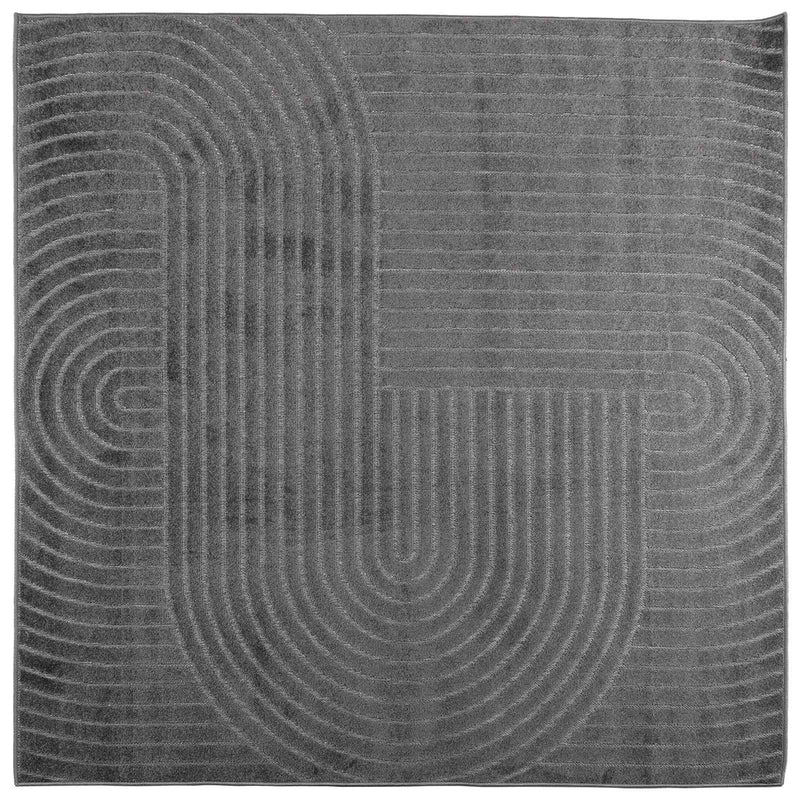 Afbeelding laden in galerijviewer, Vidaxl vloerkleden vierkant huarte antraciet 120 x 120 cm polyester
