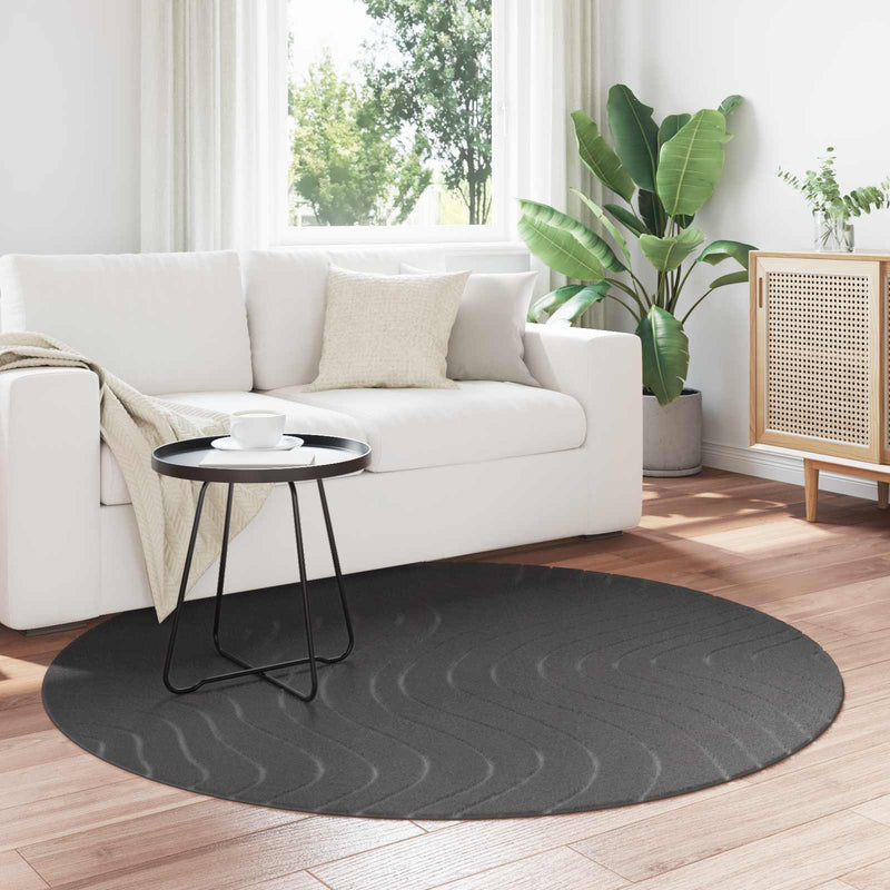 ギャラリービューアに画像をロードする, Vidaxl vloerkleden rond huarte antraciet ø 200 cm polyester

