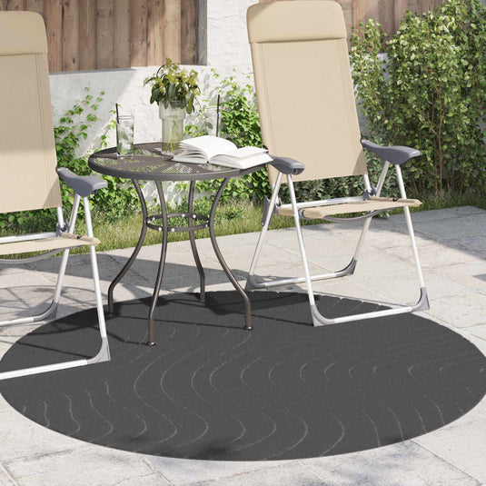 Vidaxl vloerkleden rond huarte antraciet ø 200 cm polyester