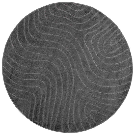 Vidaxl vloerkleden rond huarte antraciet ø 200 cm polyester