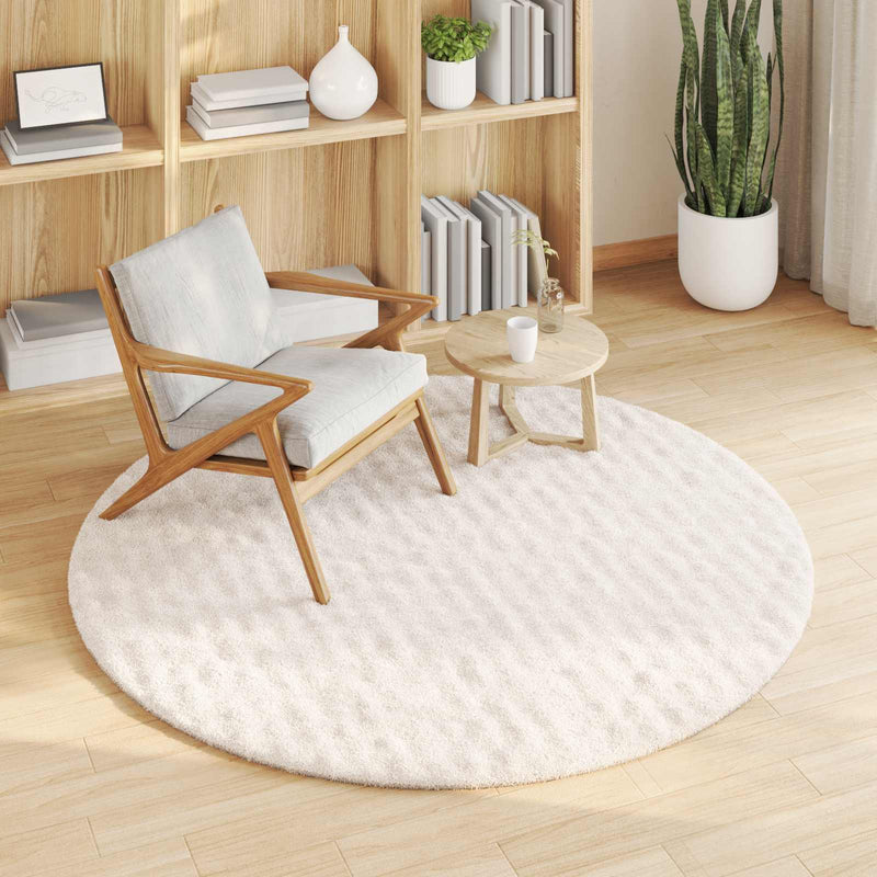 Chargez l'image dans la visionneuse de la galerie, Vidaxl vloerkleden rond huarte crème ø 160 cm polyester
