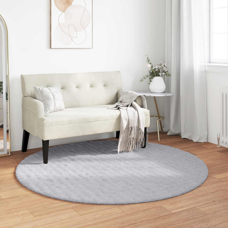Afbeelding laden in galerijviewer, Vidaxl vloerkleden rond huarte grijs ø 200 cm polyester
