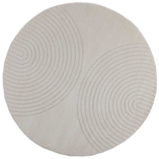 Vidaxl vloerkleden rond huarte crème ø 160 cm polyester