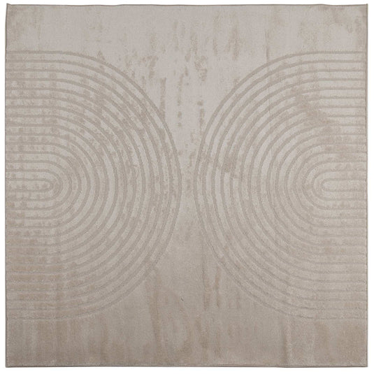 Vidaxl vloerkleden vierkant huarte beige 120 x 120 cm polyester