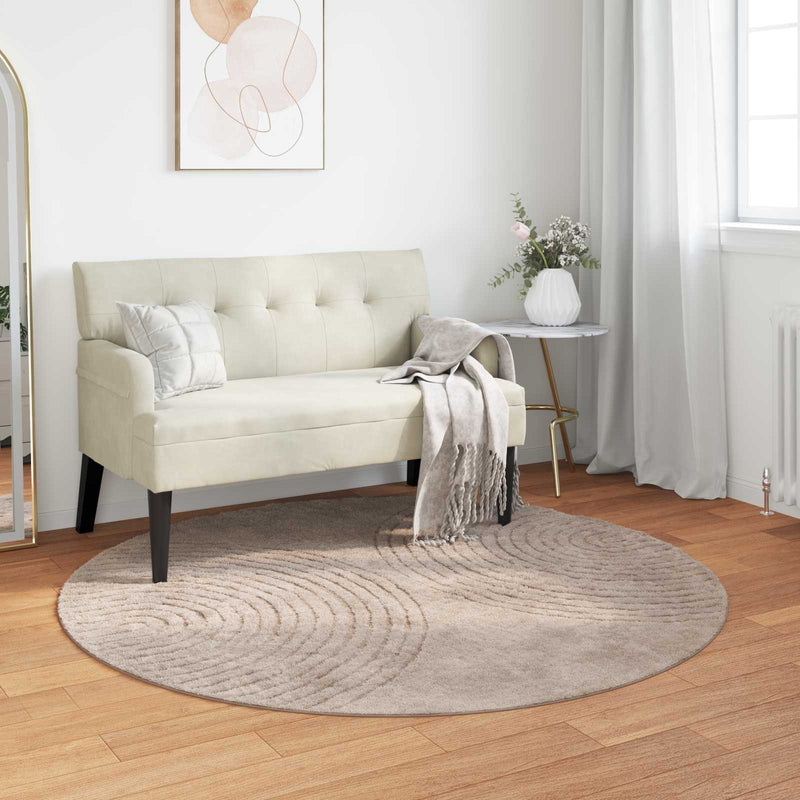 Afbeelding laden in galerijviewer, Vidaxl vloerkleden rond huarte beige ø 160 cm polyester
