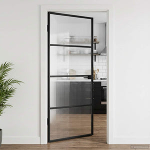 Vidaxl huisdeur 93 x 201,5 x 3,5 cm aluminium en gehard glas