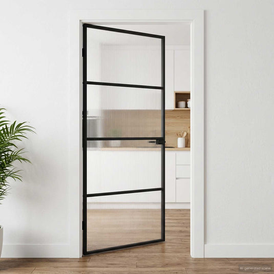 Vidaxl huisdeur 93 x 201,5 x 3,5 cm aluminium en gehard glas
